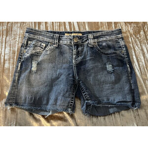 Wet Seal Vintage Junior Size 13 Low Rise Distressed Denim Shorts